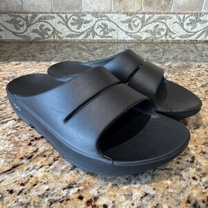 OOFOS OOAHH Sandal Slide Recovery Footware Unisex #1100 Black M6 W8 EUC